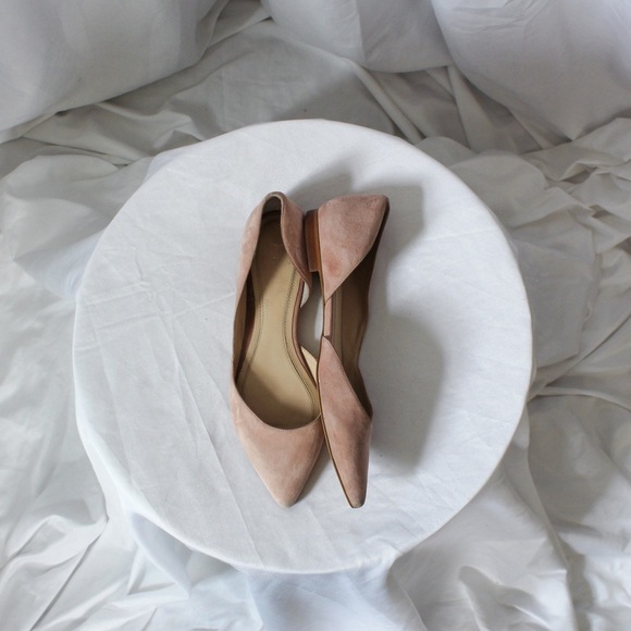 Pink Suede Pointed Toe Marc Fisher Flat - Picture 1 of 11